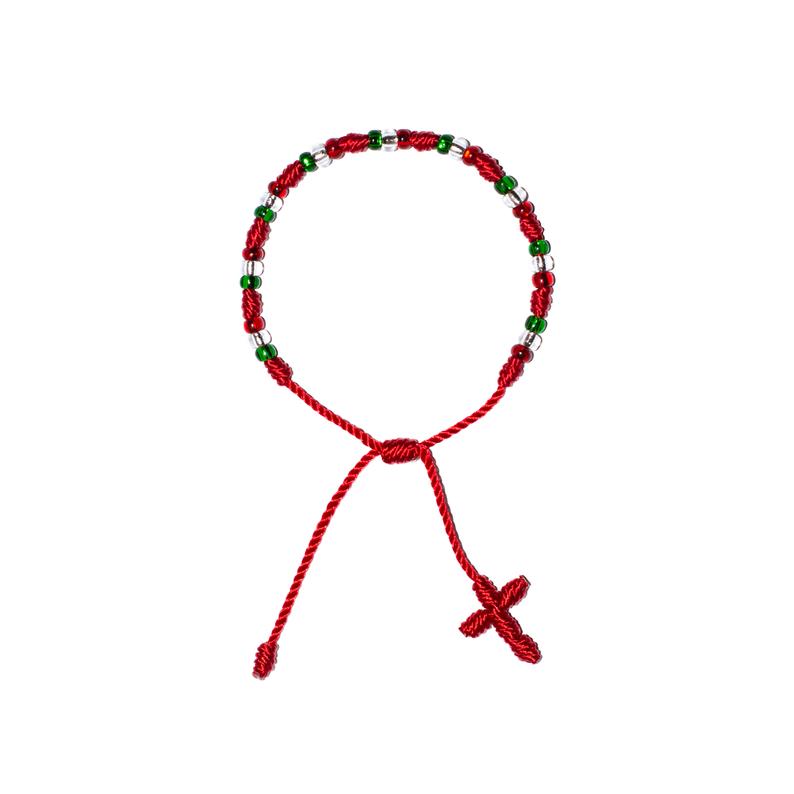 Mexican Pride Rosary Bracelet (Red String)1