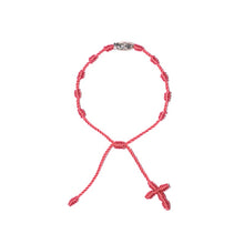 Load image into Gallery viewer, Our Lady of Guadalupe Rosary Bracelet w/ Silver Bead (Pink String)