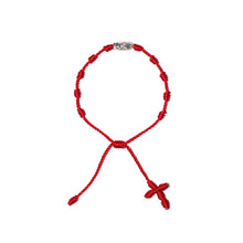 Load image into Gallery viewer, Our Lady of Guadalupe Rosary Bracelet w/ Silver Bead (Red String)