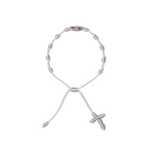 Load image into Gallery viewer, Our Lady of Guadalupe Rosary Bracelet w/ Silver Bead (White String)