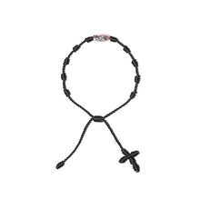 Load image into Gallery viewer, Our Lady of Guadalupe Rosary Bracelet w/ Silver Bead (Black String)