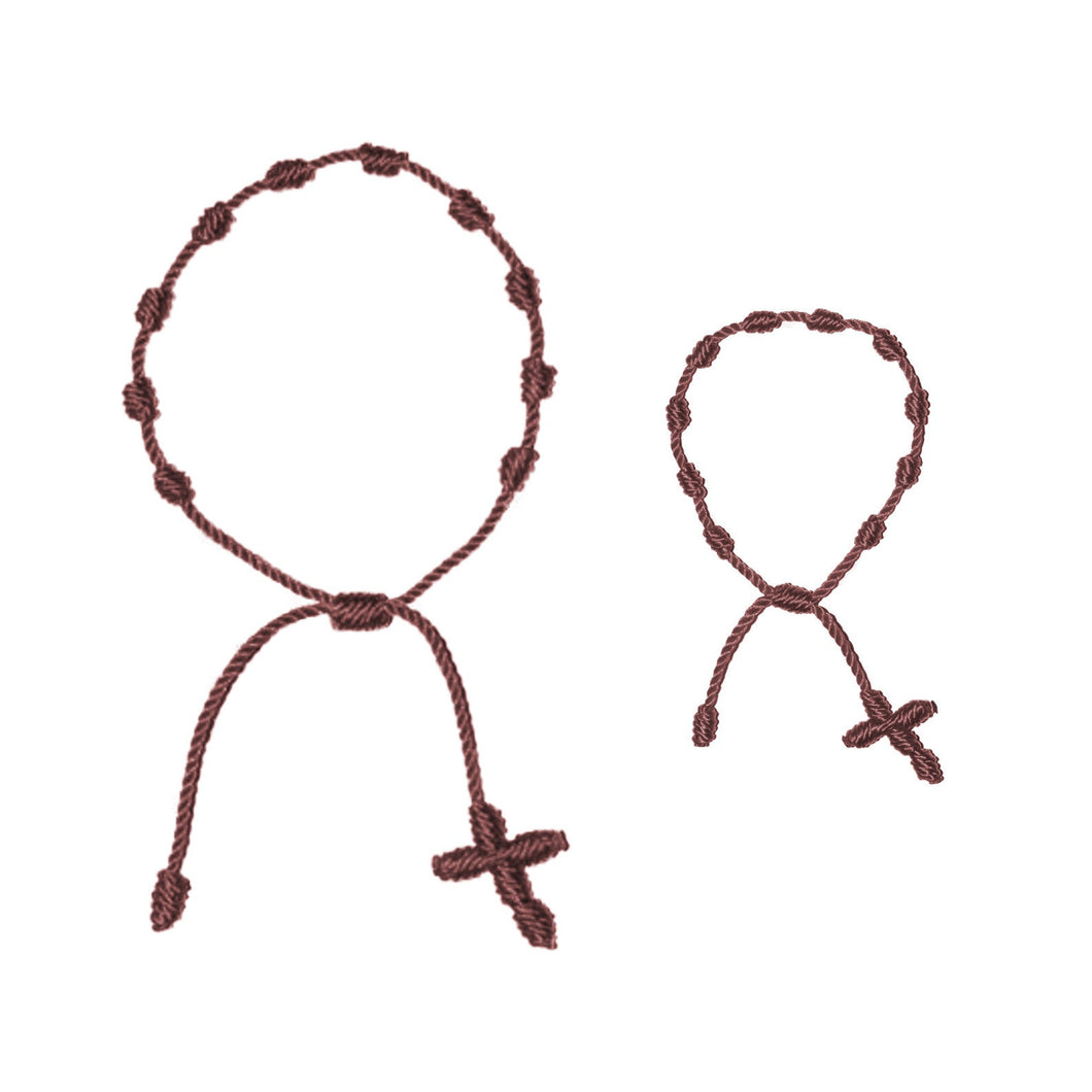 Mother and Baby Rosary Bracelets (Brown String)