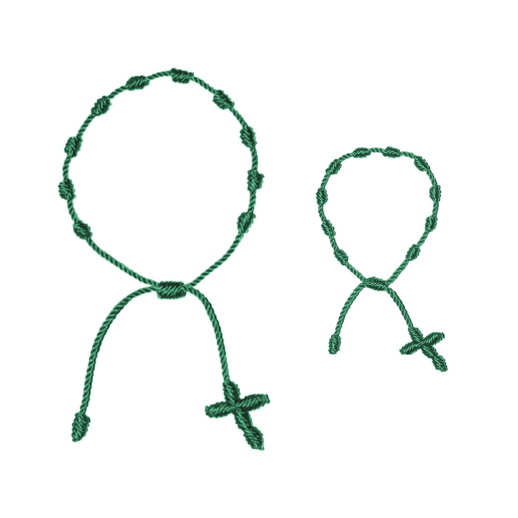 Mother and Baby Rosary Bracelets (Green String)