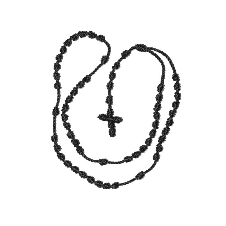 Rosary Necklace (Black String)