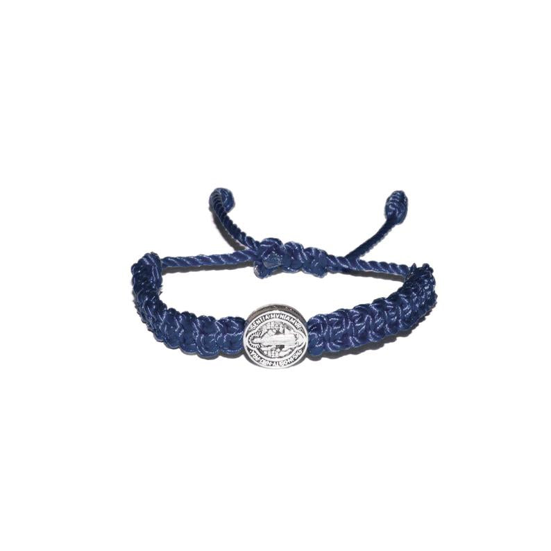 St. Benedict Macrame Baby Bracelet (Navy String)