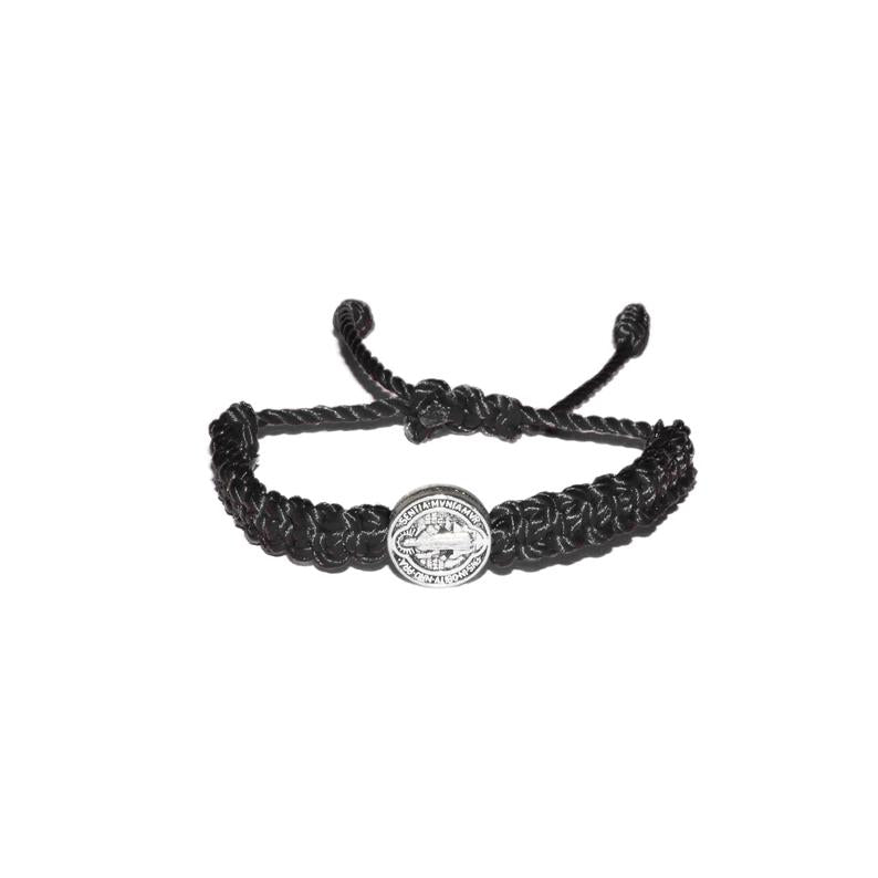 St. Benedict Macrame Baby Bracelet (Black String)