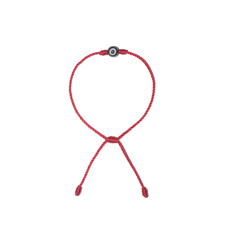 Minimalist Black Evil Eye Bracelet (Red String)