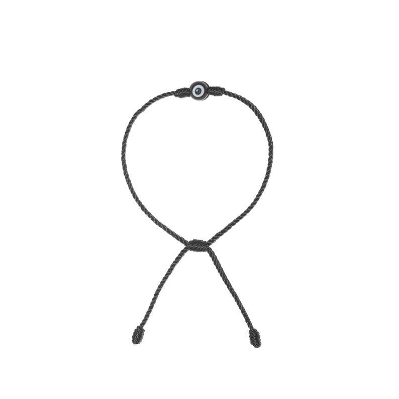 Minimalist Black Evil Eye Bracelet (Black String)