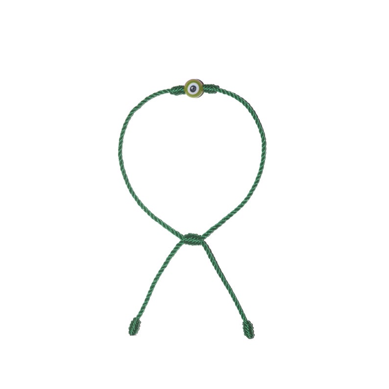 Minimalist Green Evil Eye Bracelet (Green String)