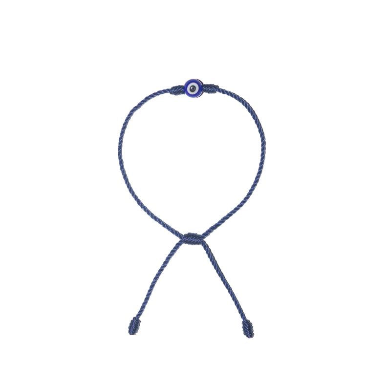 Minimalist Blue Evil Eye Bracelet (Navy String)