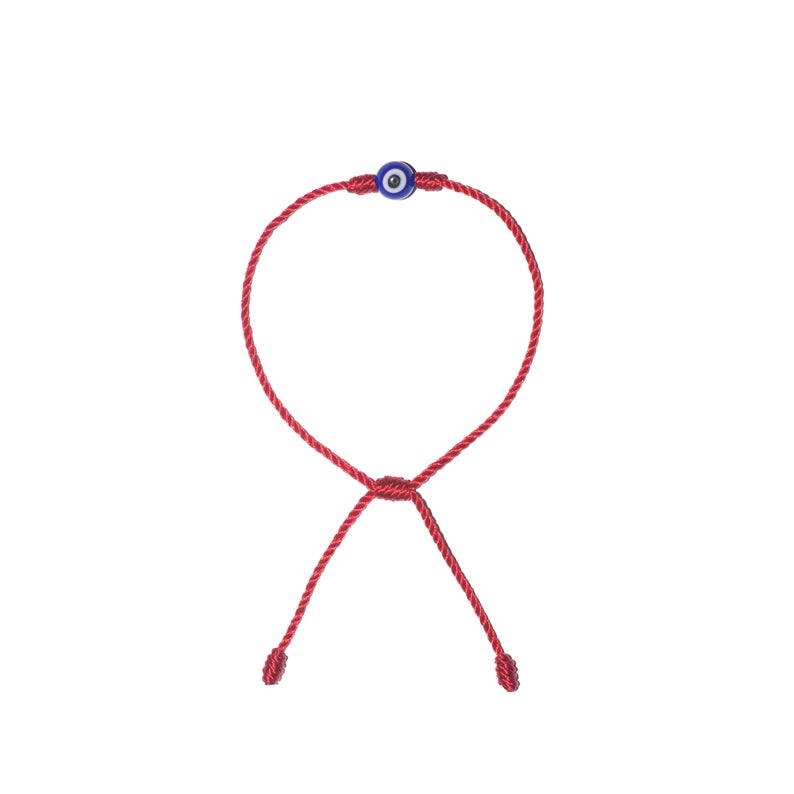 Minimalist Blue Evil Eye Bracelet (Red String)