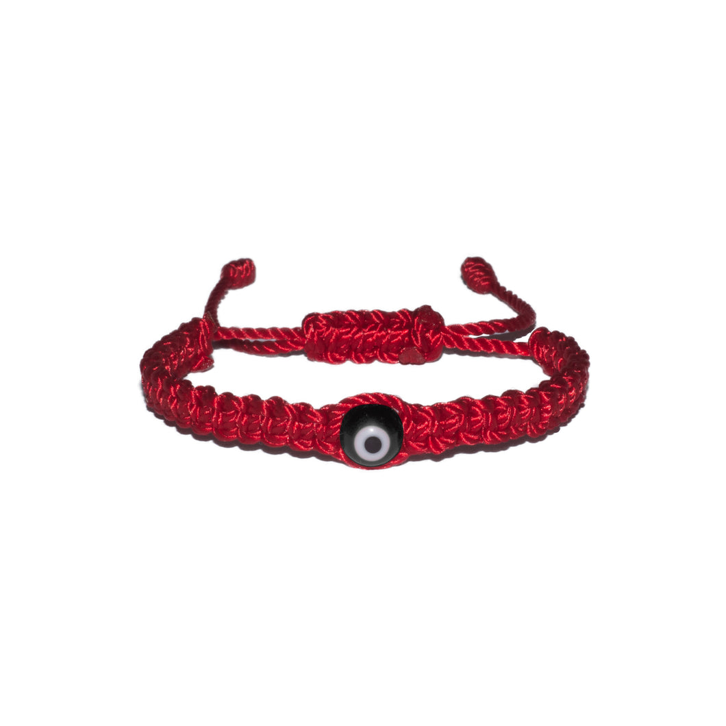 Black Evil Eye Macrame Bracelet (Red String)