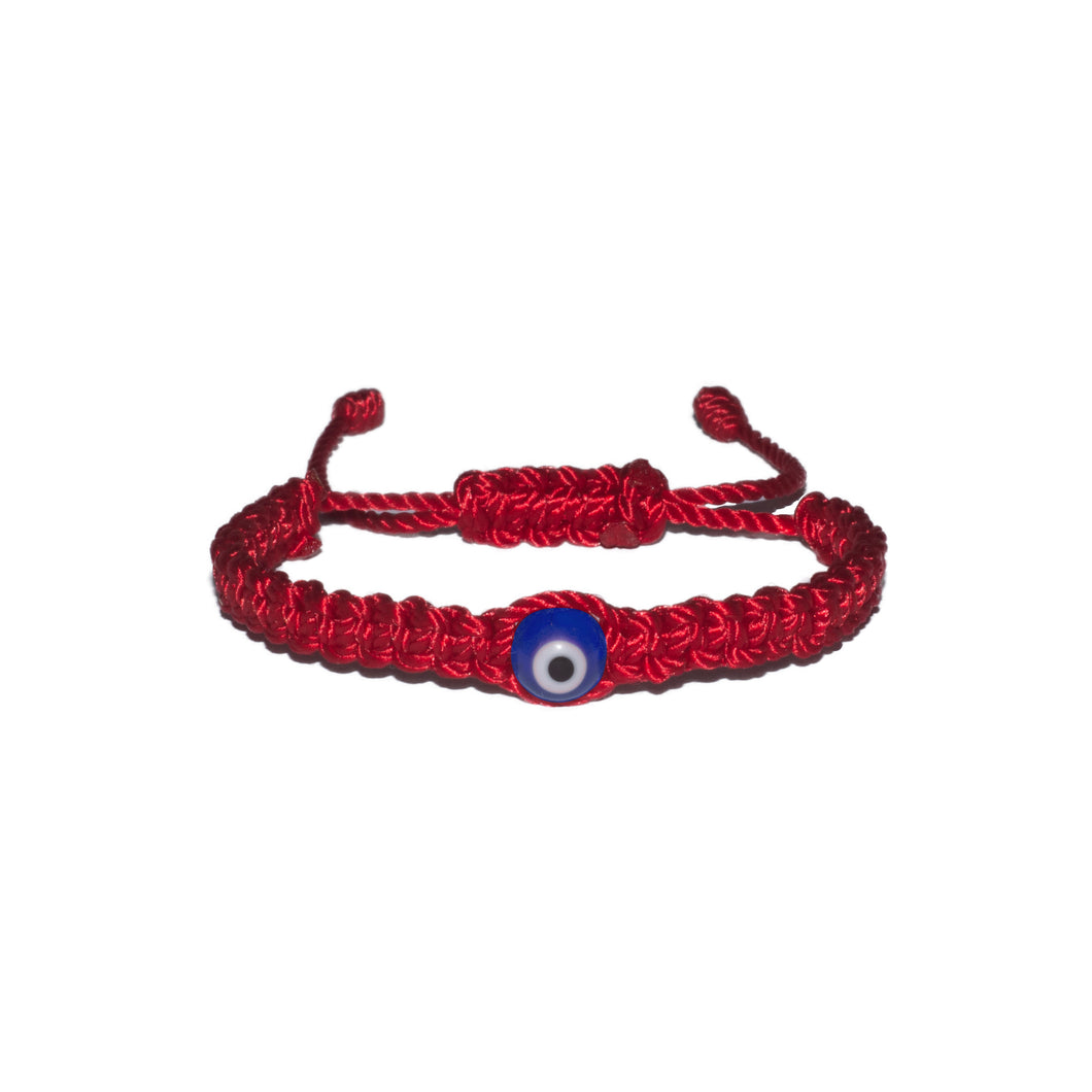 Blue Evil Eye Macrame Bracelet (Red String)