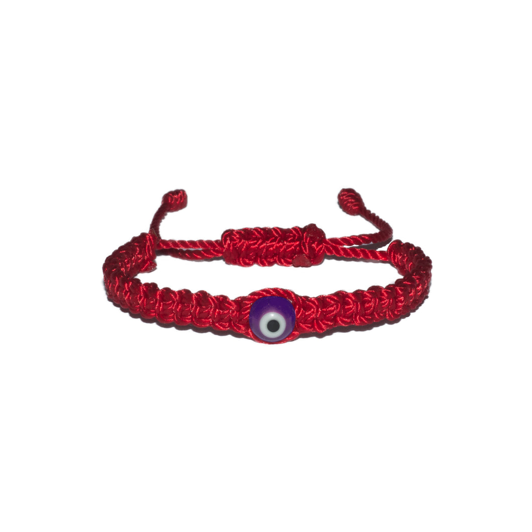 Purple Evil Eye Macrame Bracelet (Red String)