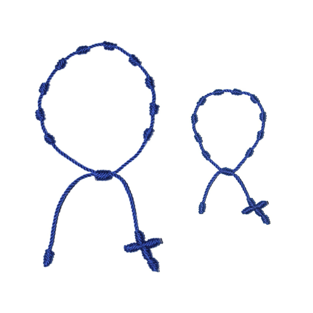 Mother and Baby Rosary Bracelets (Navy String)